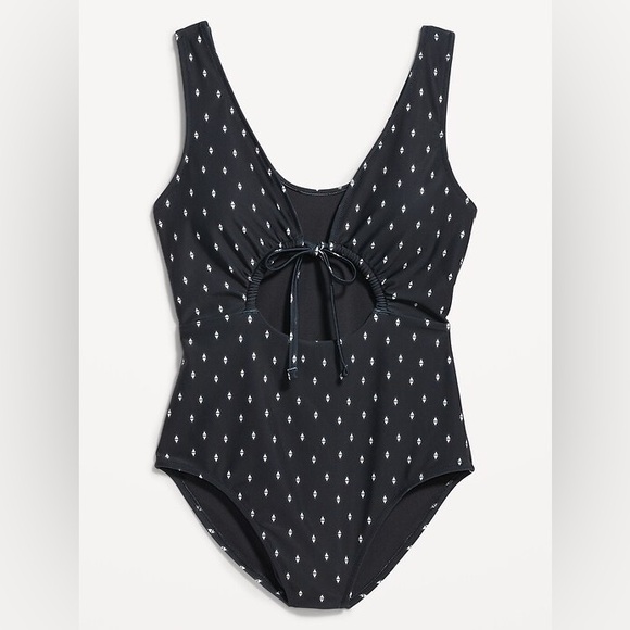 OLD NAVY Front Cutout One-Piece Swim Bathing Suit Geometric Print Size 2X NWT - Picture 2 of 13